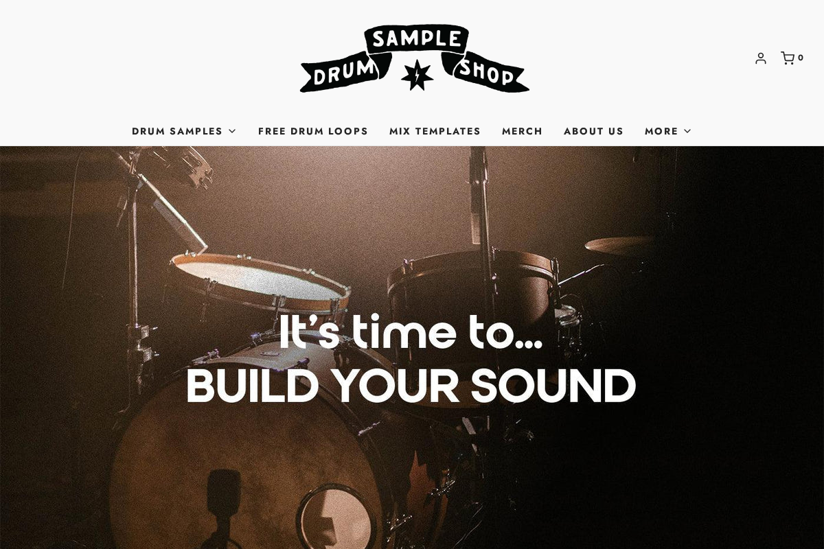Drum Sample Shop homepage screenshot