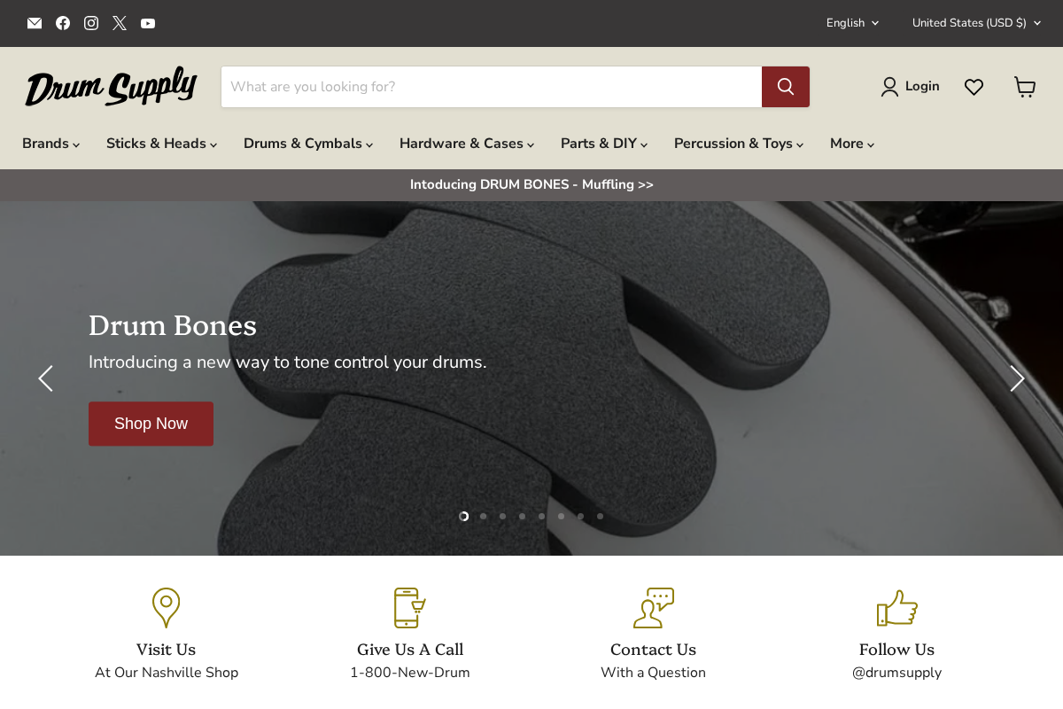 Drum Supply homepage screenshot