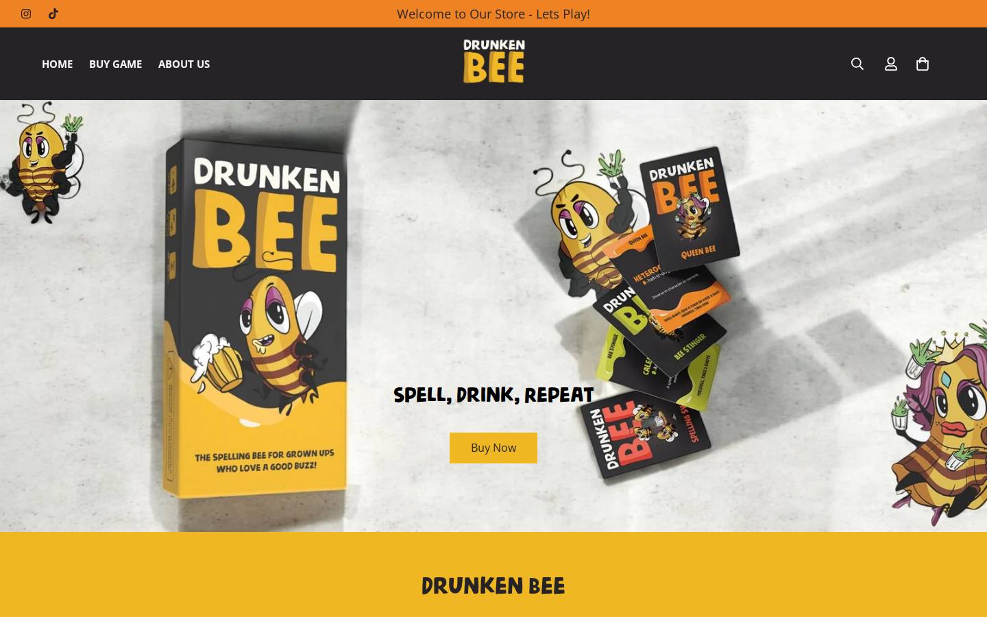 drunkenbeegame.com homepage screenshot