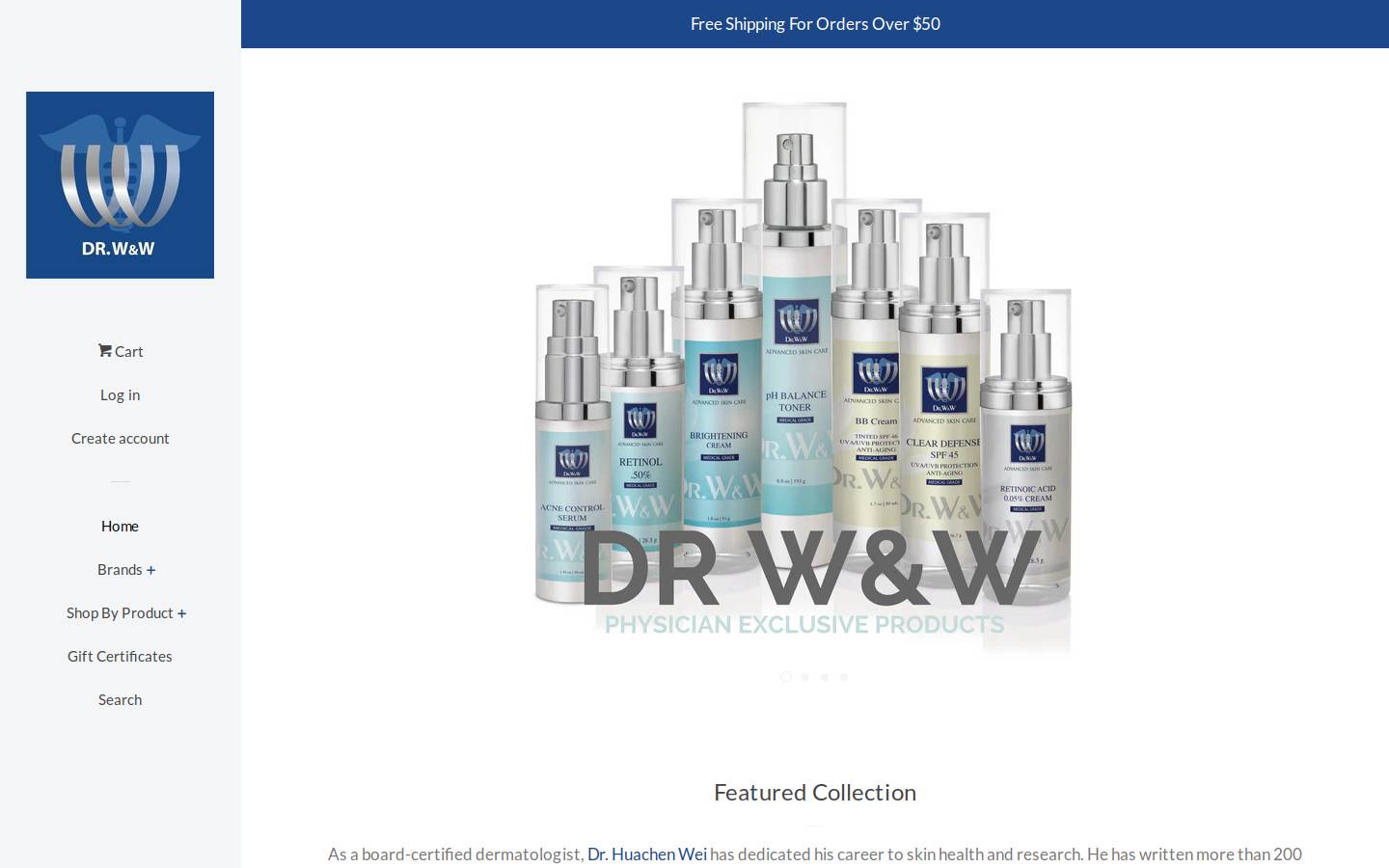 drwwskincare.com homepage screenshot