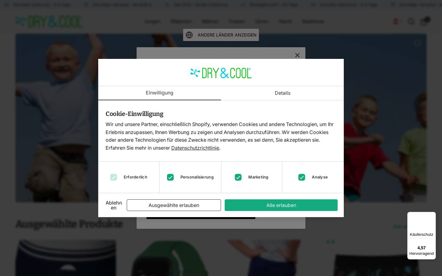 dryandcool.de homepage screenshot