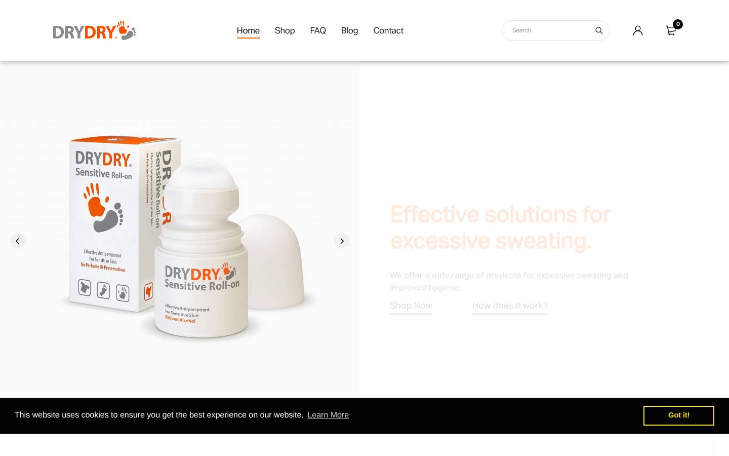 DryDryStore homepage screenshot