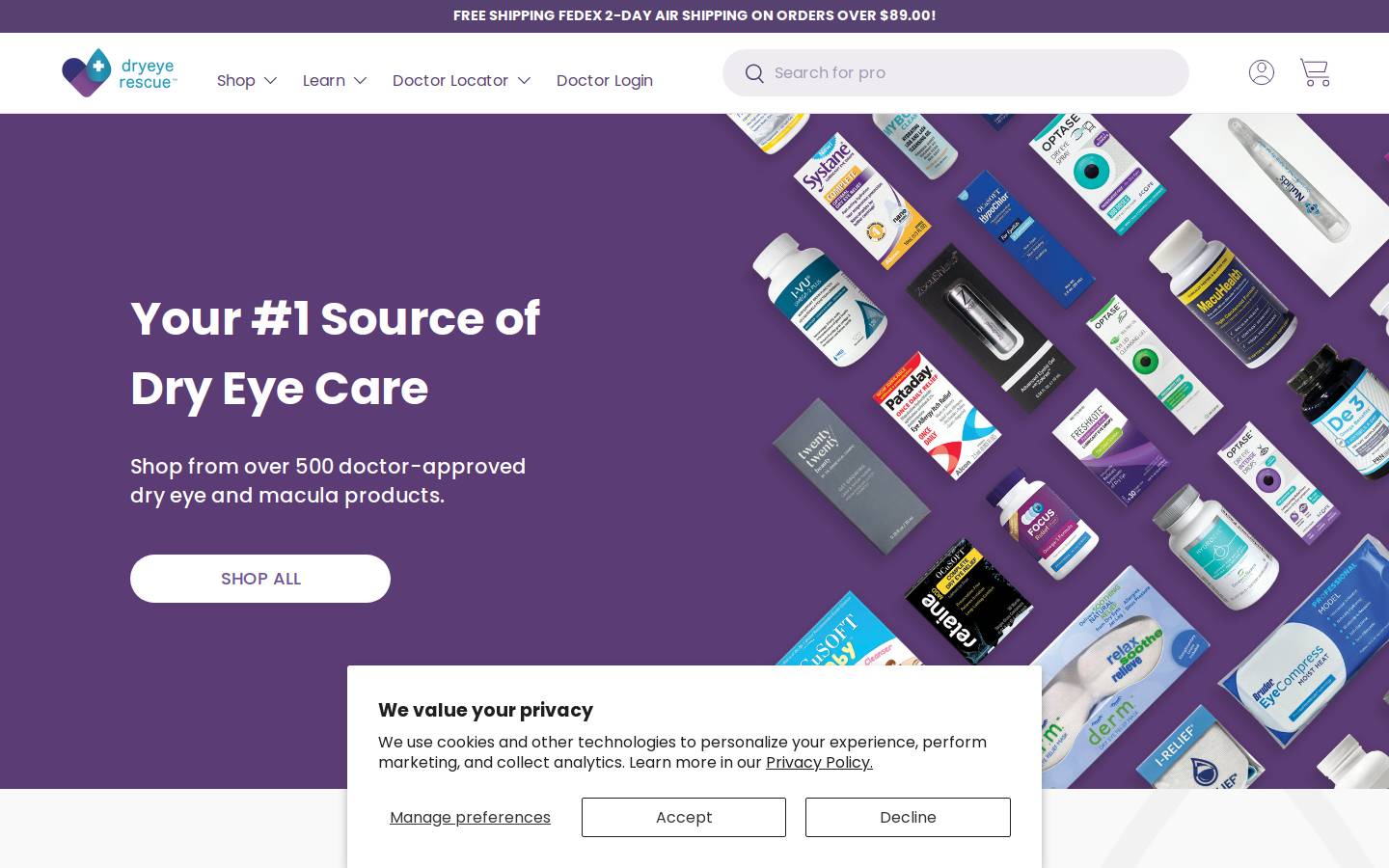 dryeyerescue.com homepage screenshot