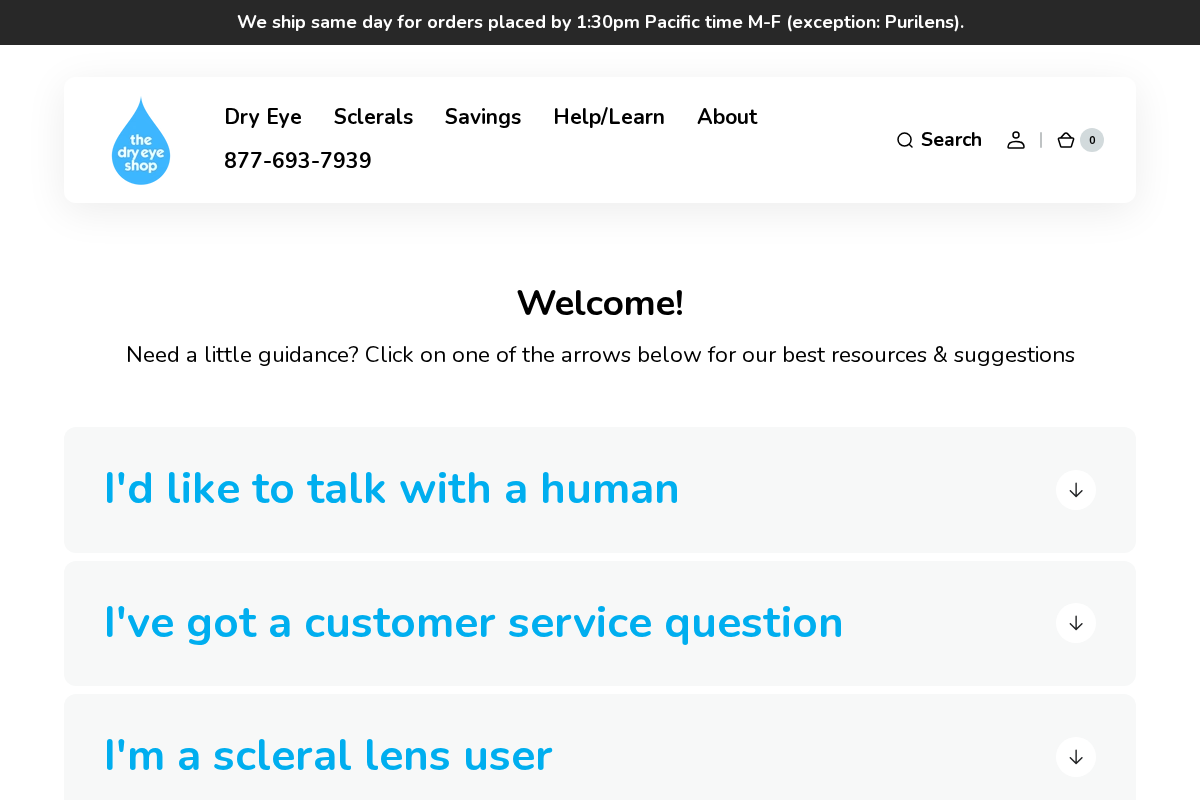 DryEyeShop homepage screenshot