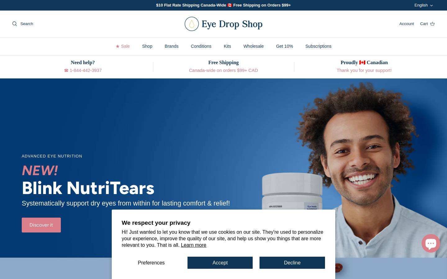 dryeyesshop.ca homepage screenshot
