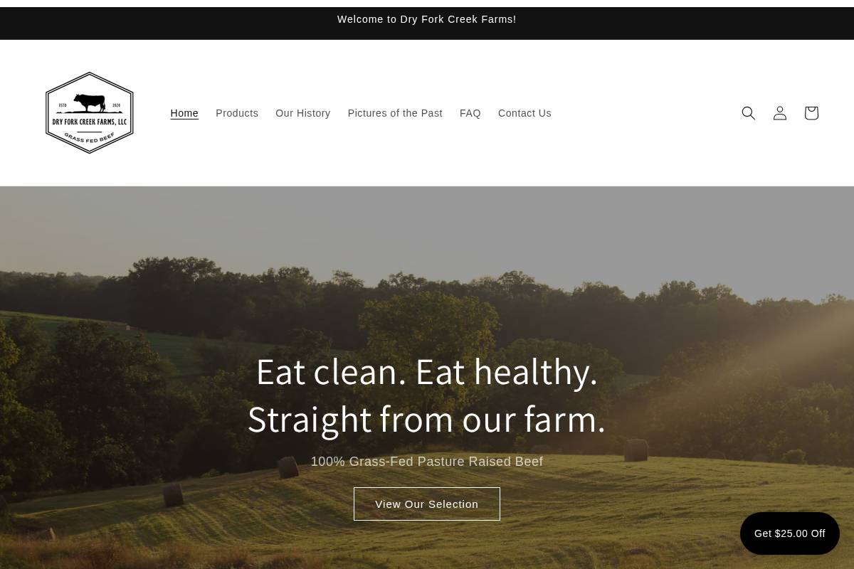 dryforkcreekfarmsllc.com homepage screenshot