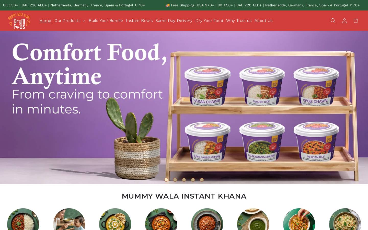 drymfoods.com homepage screenshot