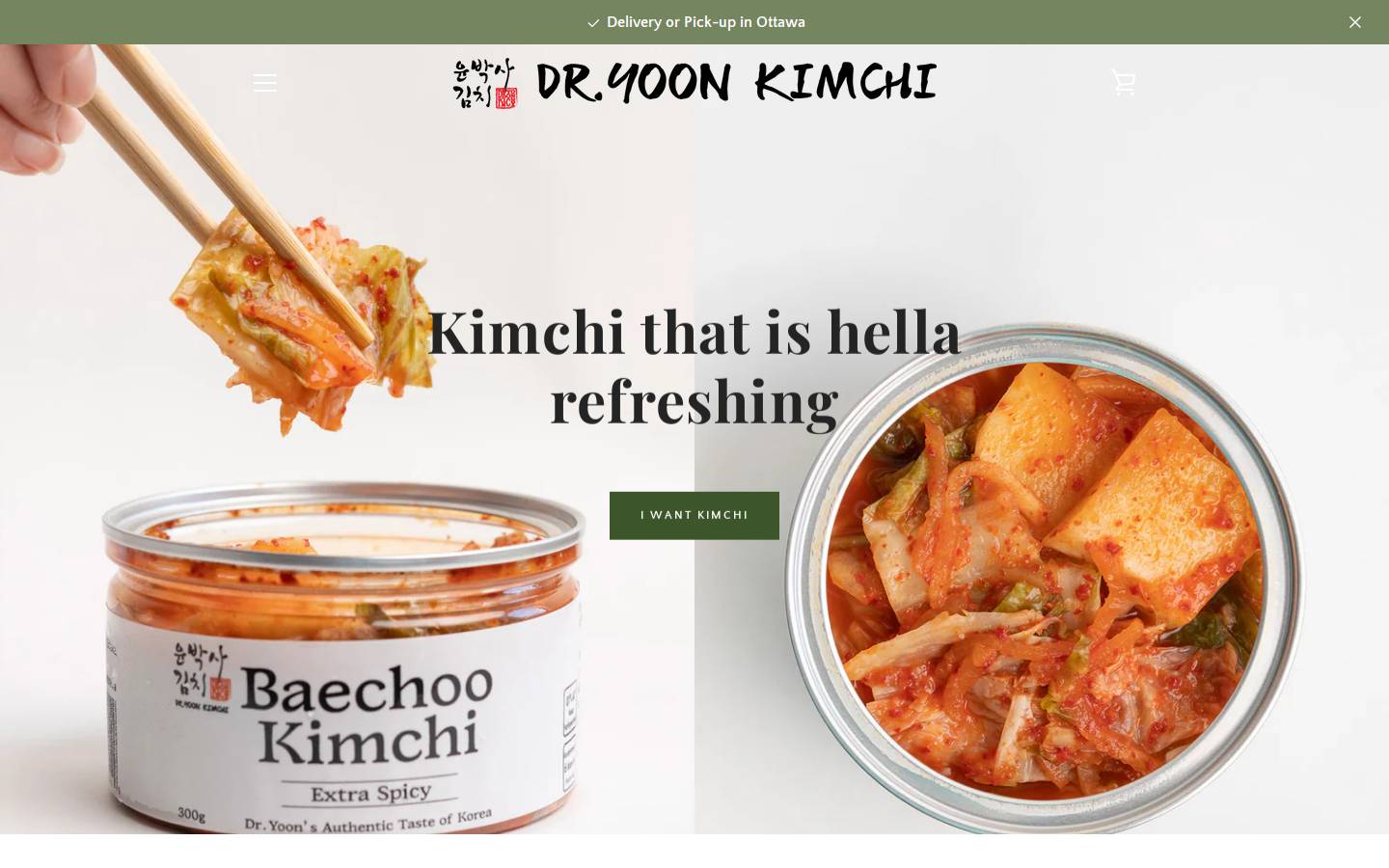 dryoonkimchi.com homepage screenshot