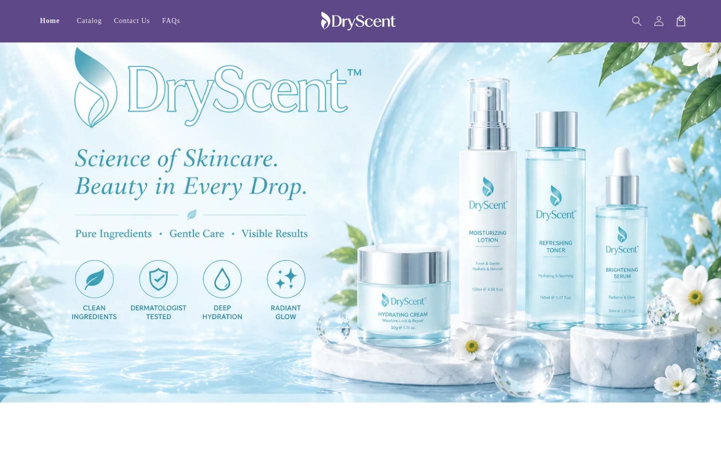 dryscent.com homepage screenshot