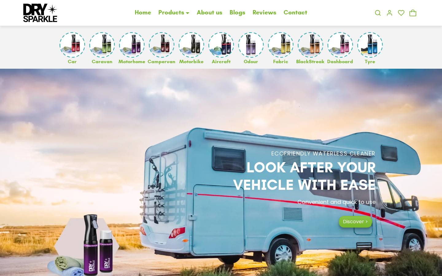 drysparkle.com homepage screenshot