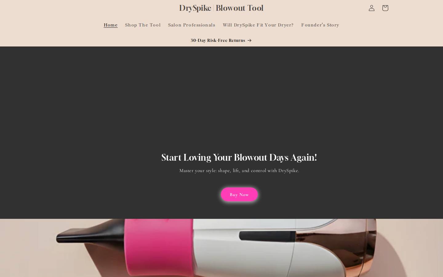 Dryspike homepage screenshot