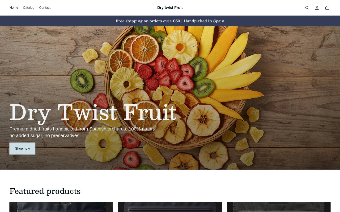 drytwistfruits.com homepage screenshot