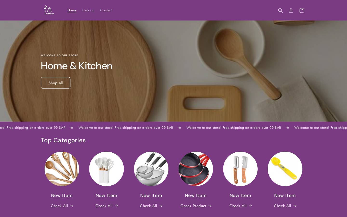 dryzoneshop.com homepage screenshot