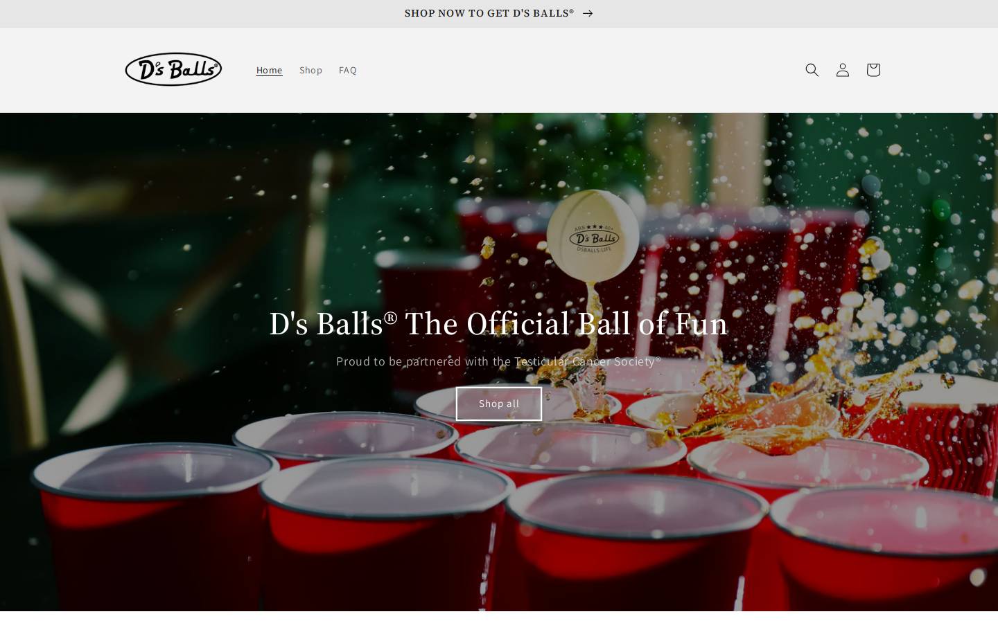 dsballs.com homepage screenshot
