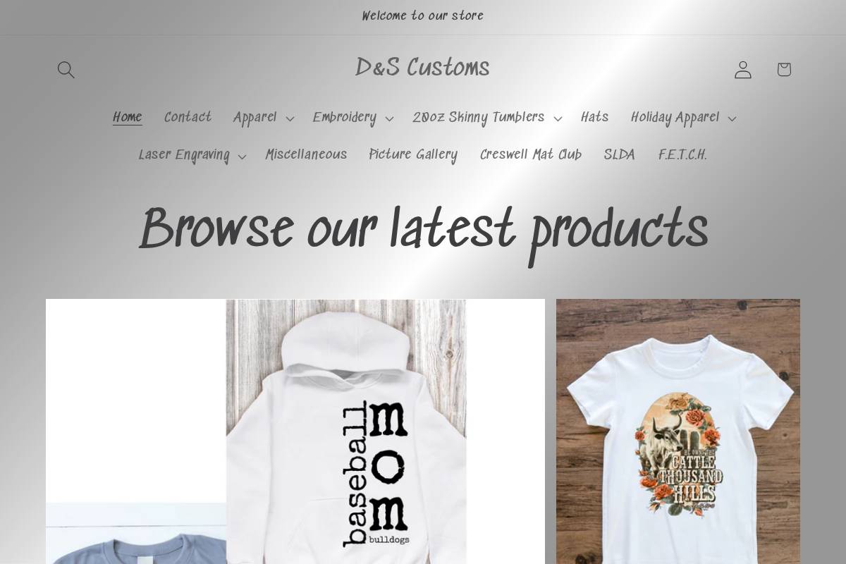 dscustoms.shop homepage screenshot
