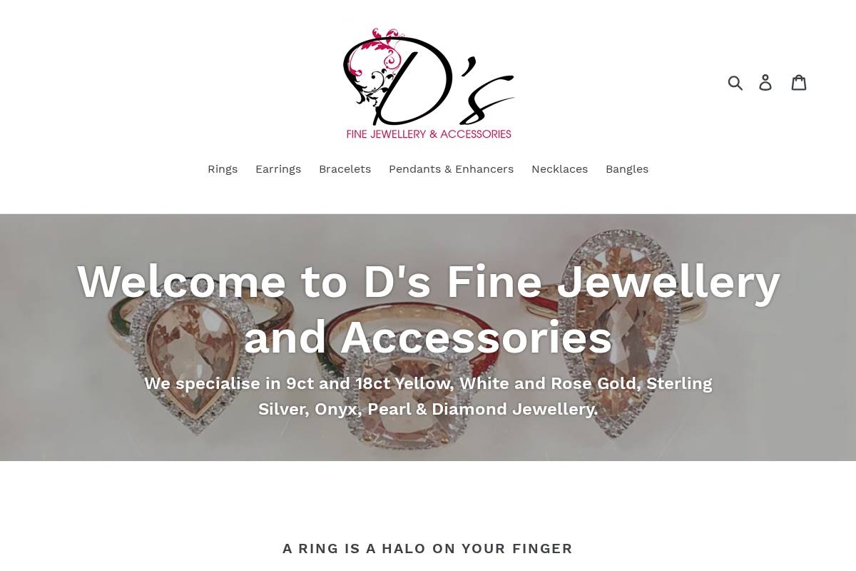 dsfinejewellery.com.au homepage screenshot