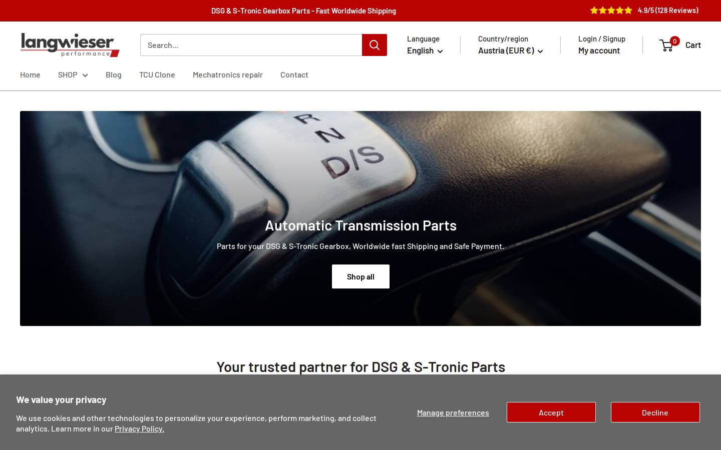 dsg-shop.com homepage screenshot