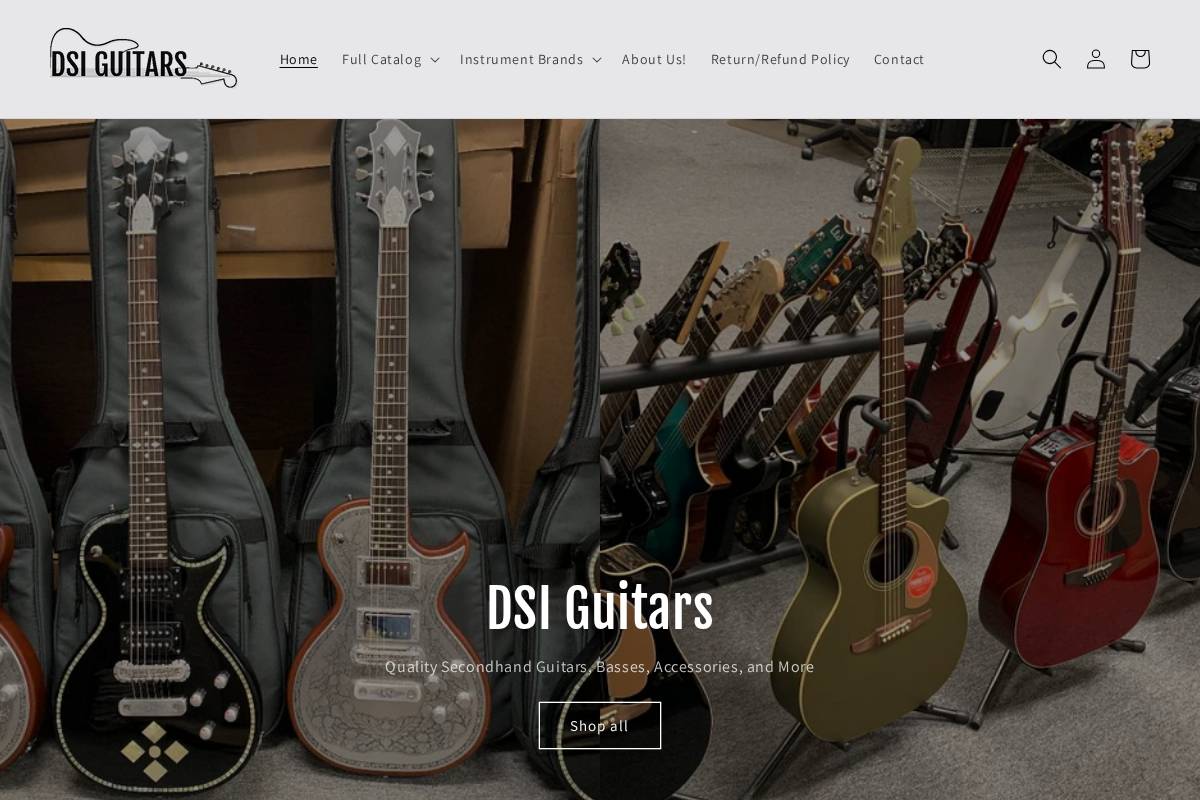 dsiguitars.com homepage screenshot