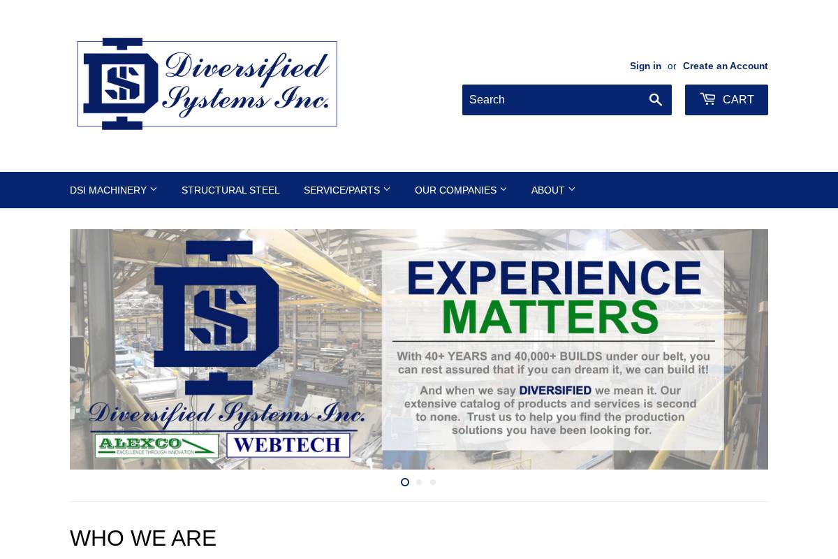 Diversified Systems Inc. homepage screenshot