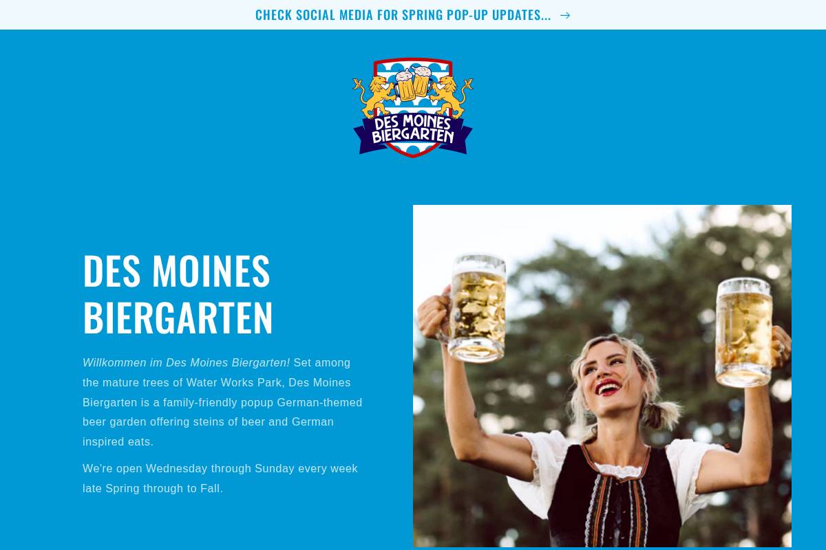 dsmbeergarden.com homepage screenshot
