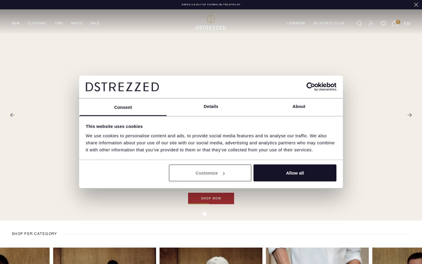 Dstrezzed homepage screenshot