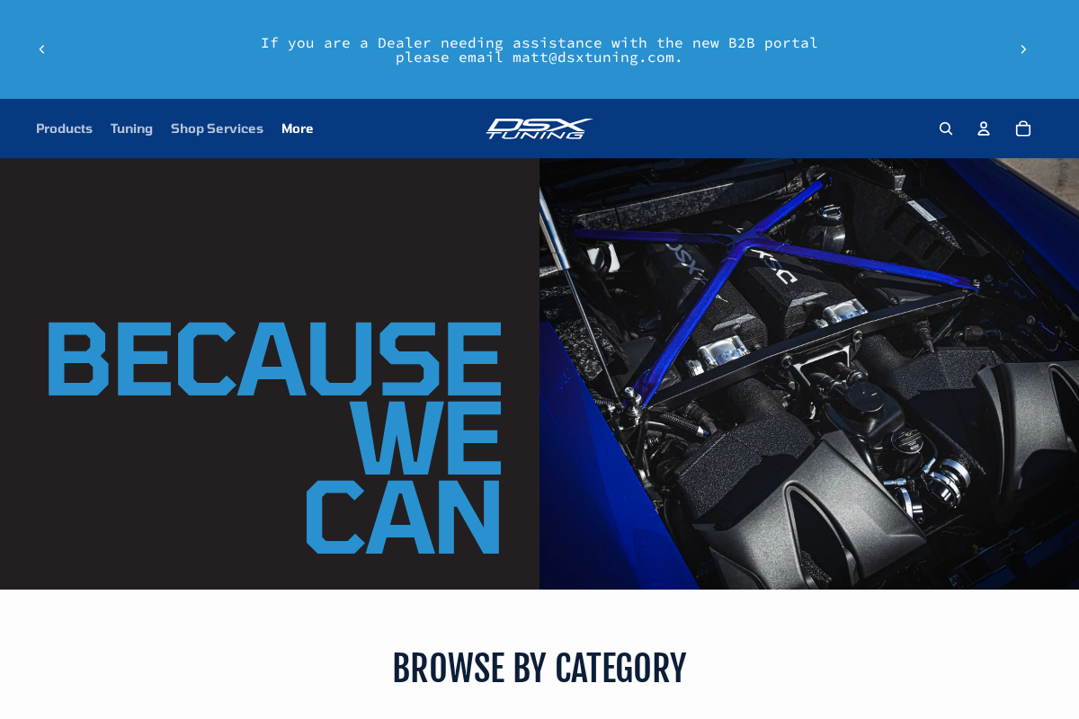 DSX Tuning homepage screenshot