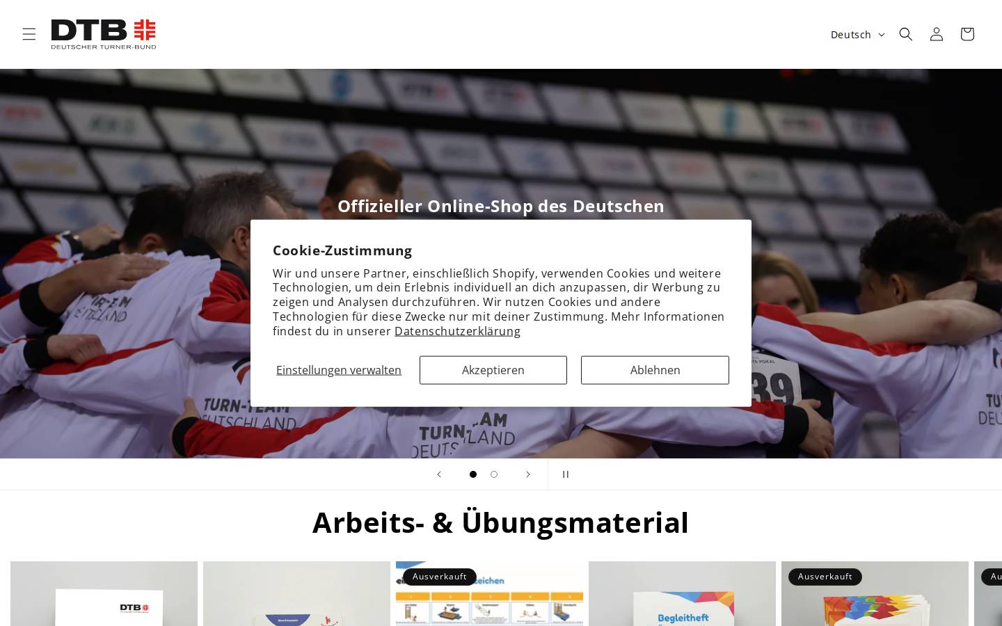 dtb-shop.de homepage screenshot