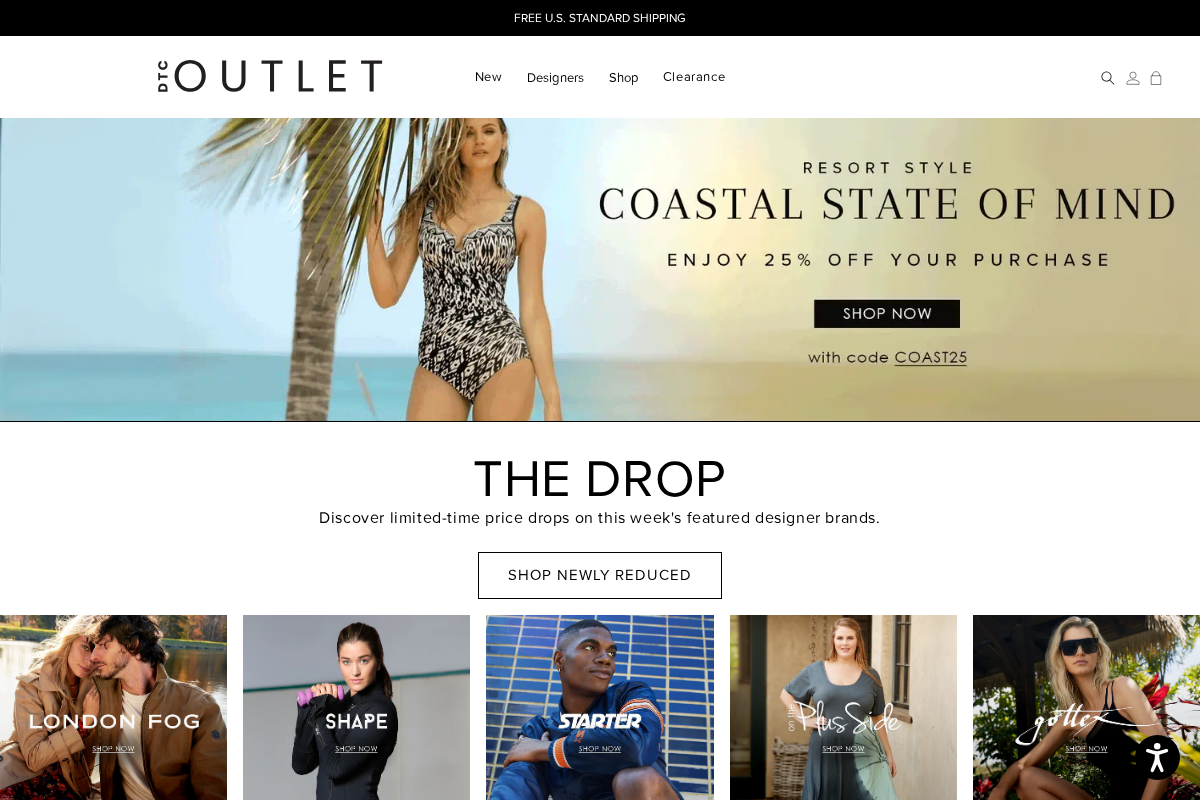 Dtcoutlet homepage screenshot