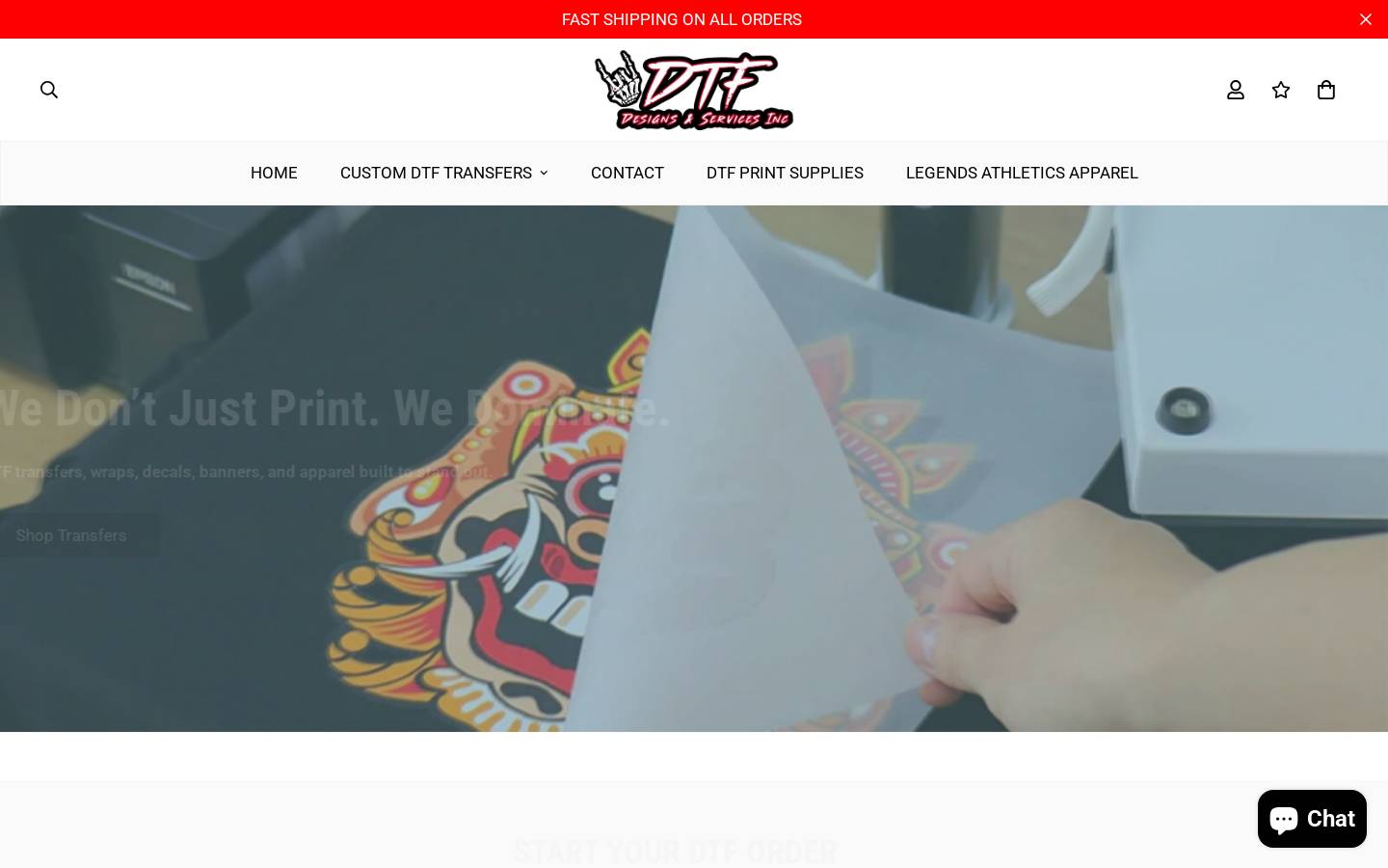 dtfdesigns-shop.com homepage screenshot