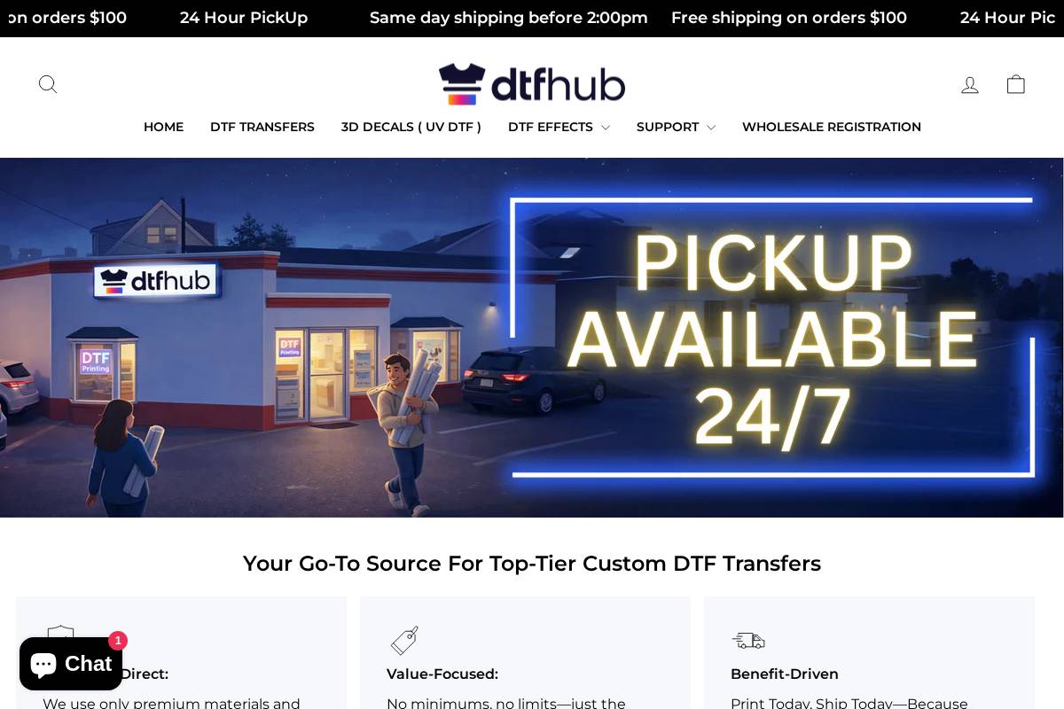 dtfhub.com homepage screenshot