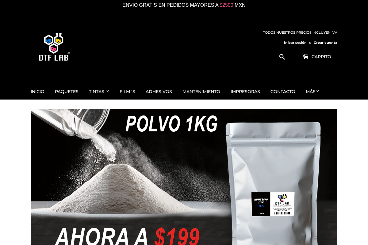 DTFLAB homepage screenshot