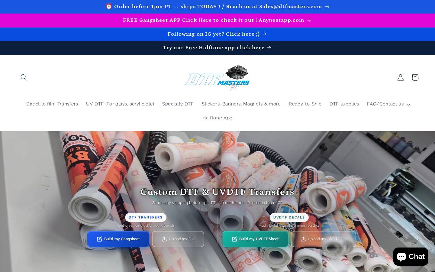 dtfmasters.com homepage screenshot