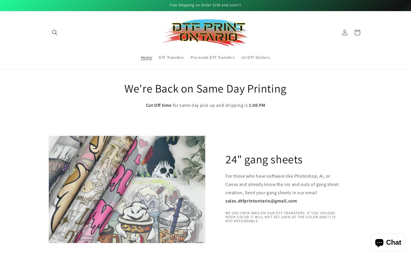 dtfprintontario.ca homepage screenshot