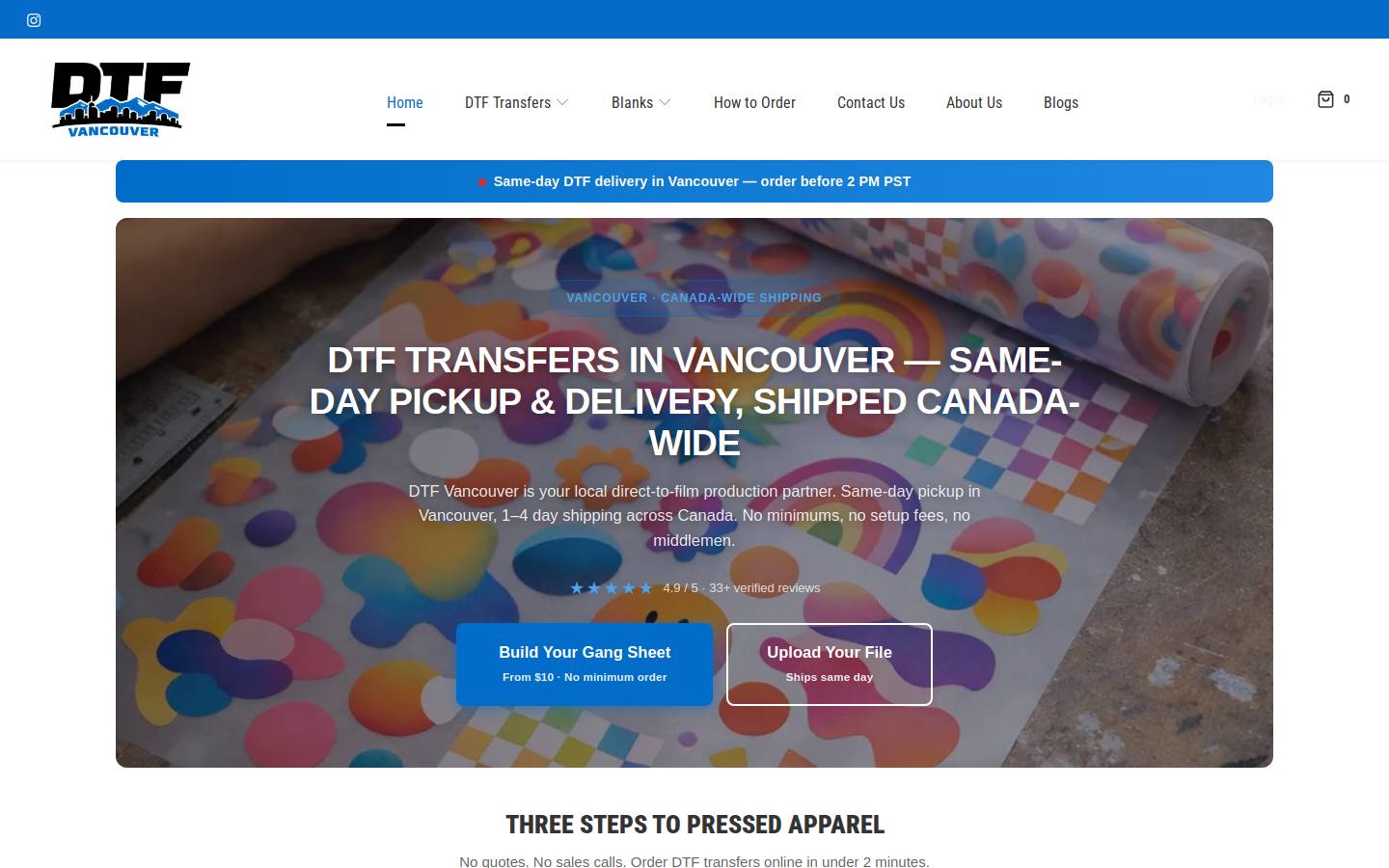 dtfvancouver.com homepage screenshot