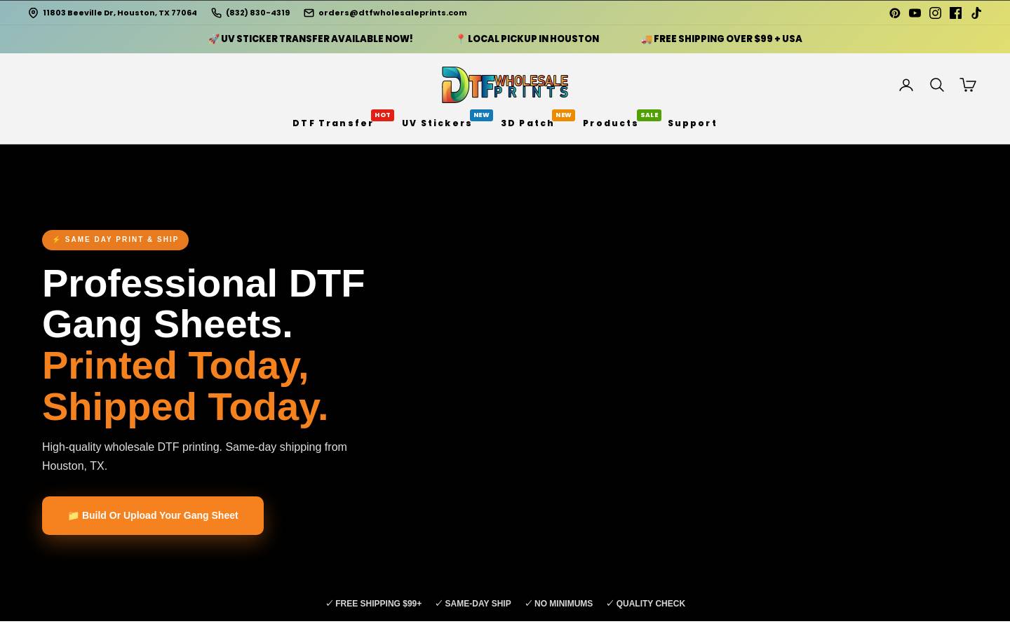 dtfworks.com homepage screenshot