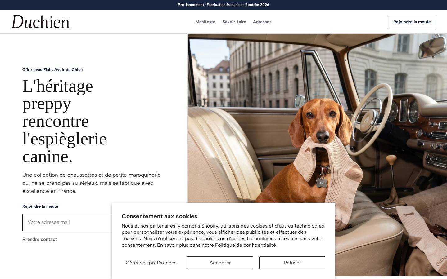 du-chien.com homepage screenshot