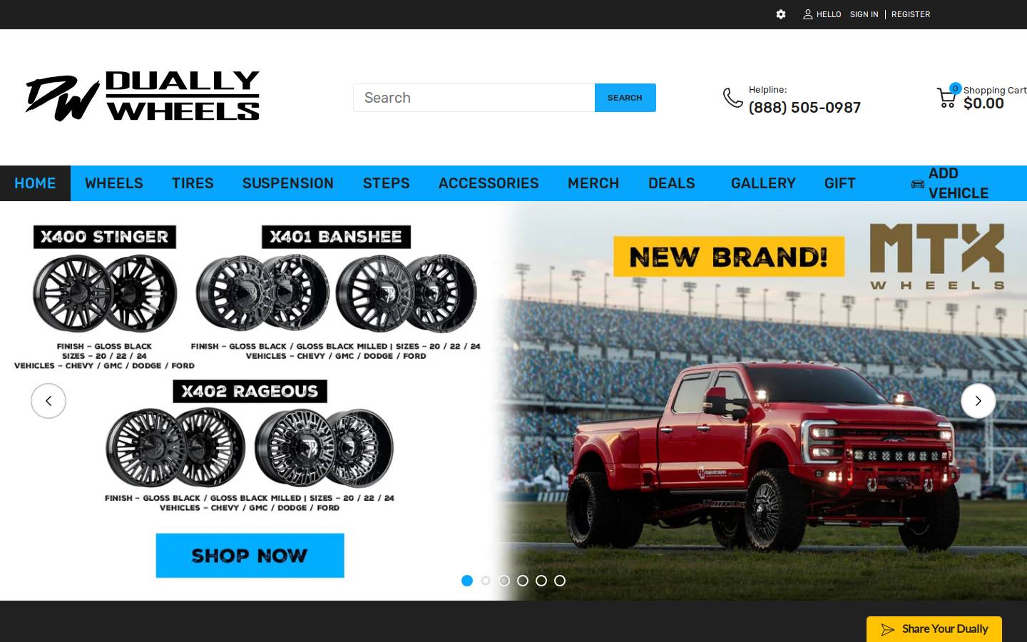 duallywheels.com homepage screenshot