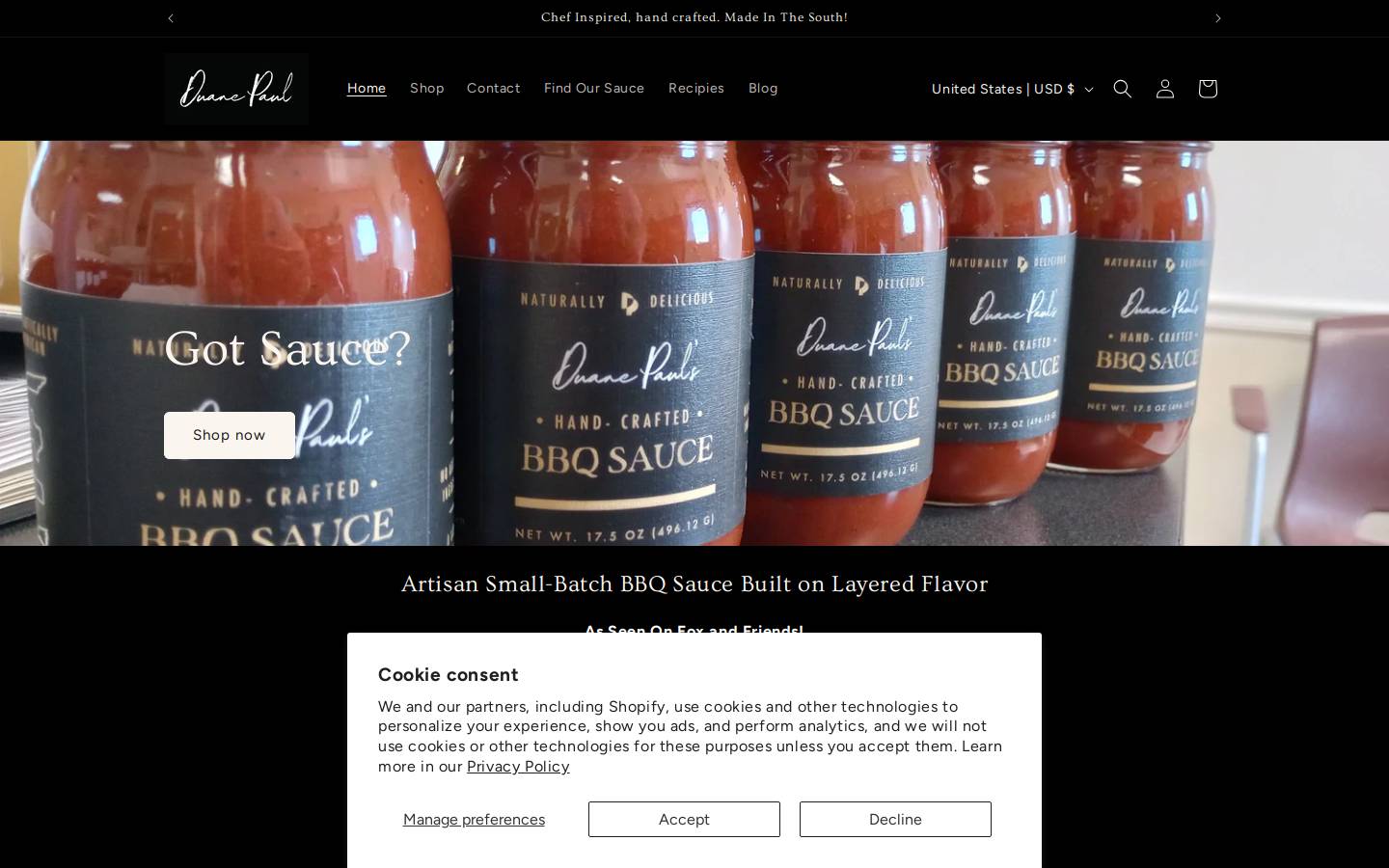 duanepaulbbq.com homepage screenshot