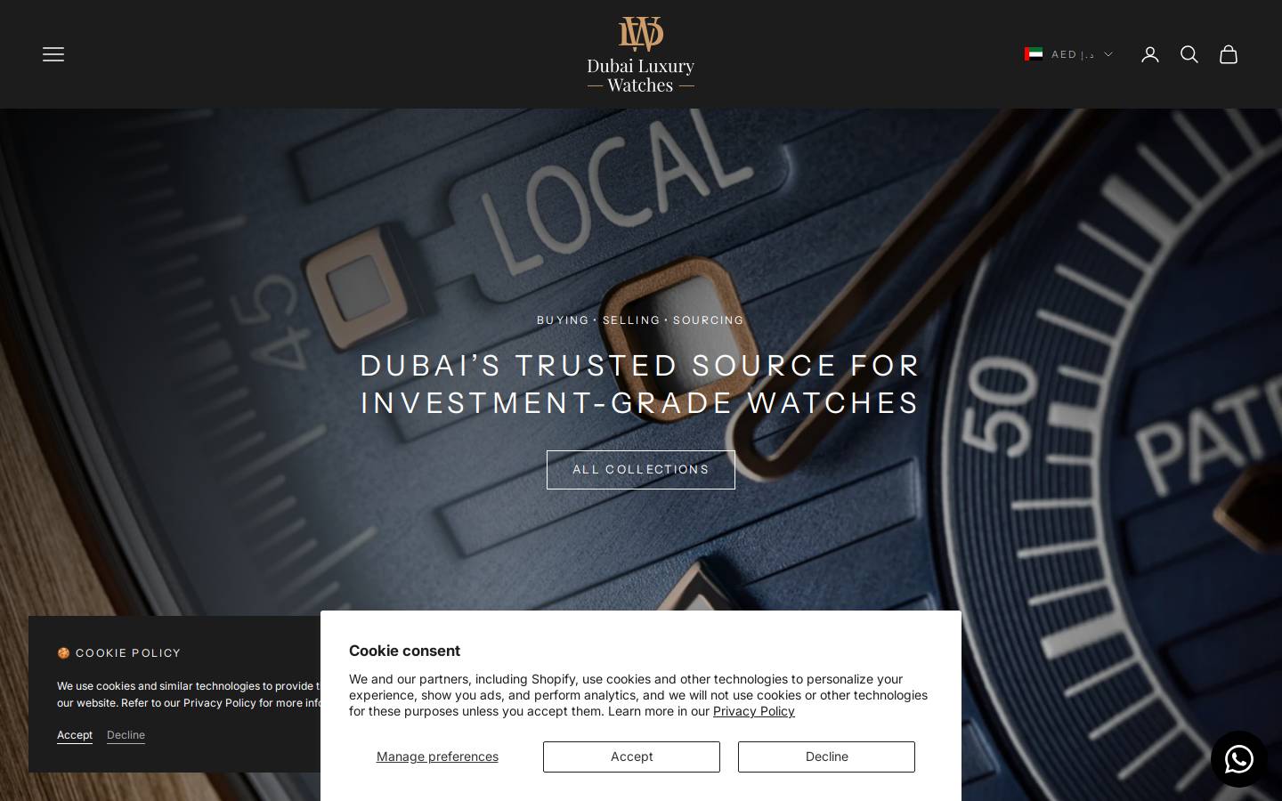 DUBAILUXURYWATCH homepage screenshot