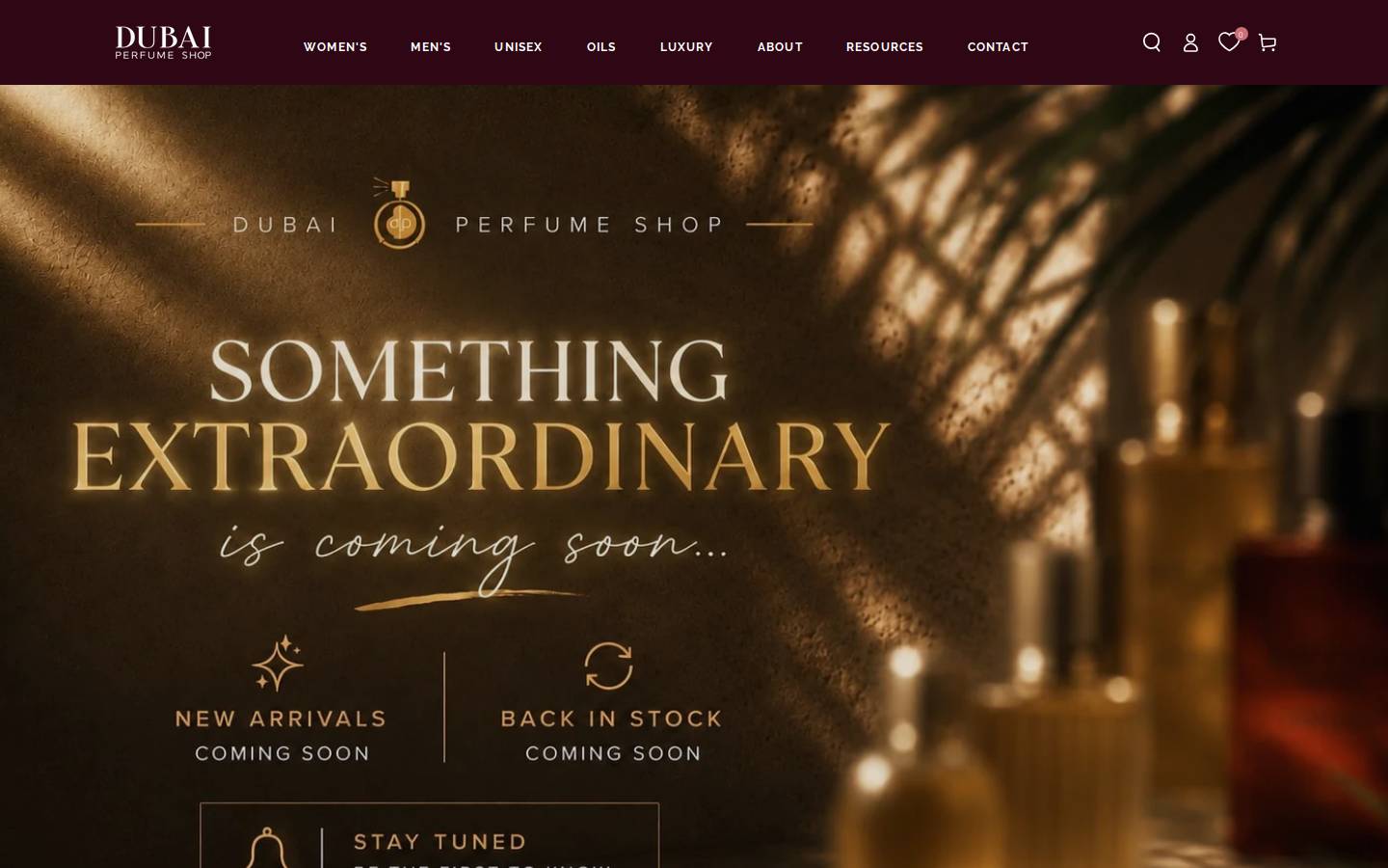 Dubaiperfumeshop homepage screenshot