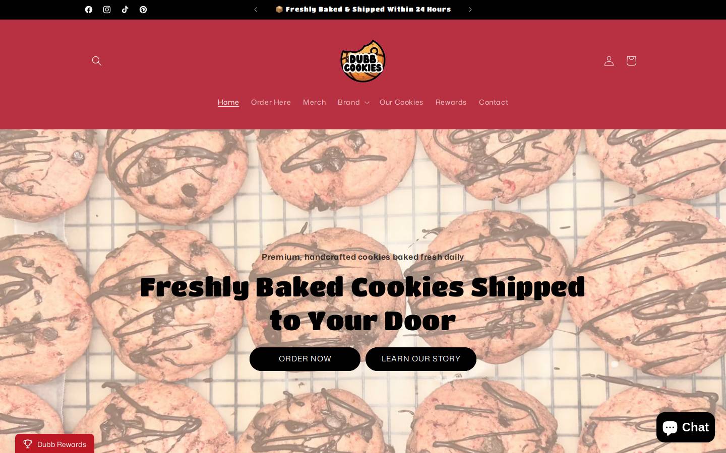 dubbcookies.com homepage screenshot