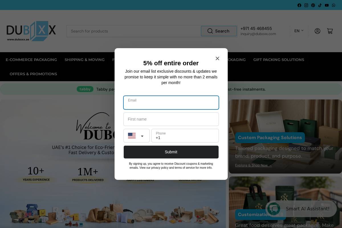 duboxx.ae homepage screenshot