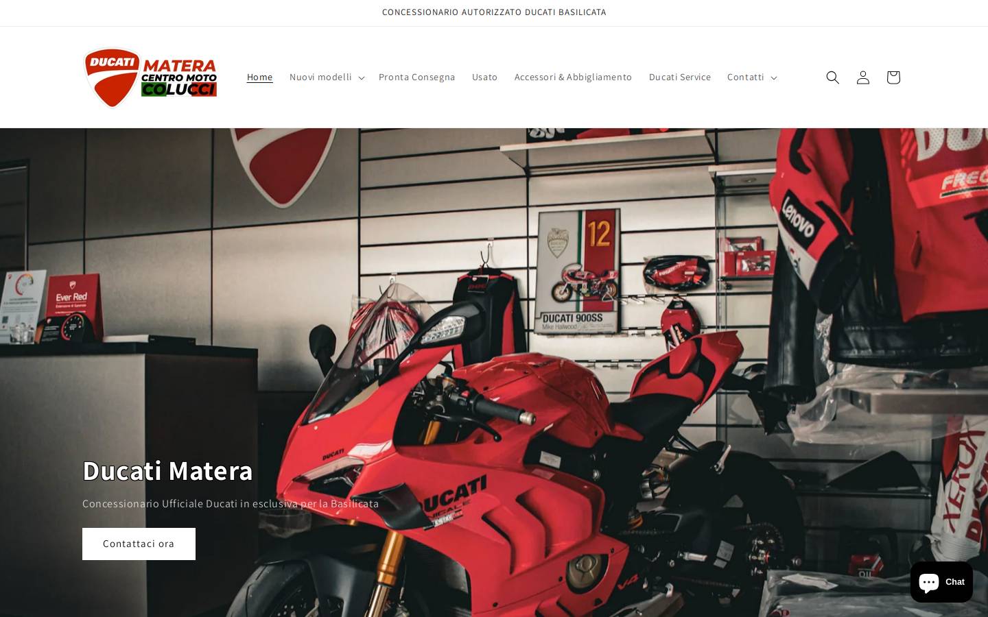 ducatimatera.it homepage screenshot