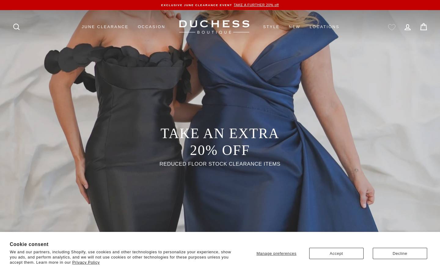 duchessboutique.com.au homepage screenshot