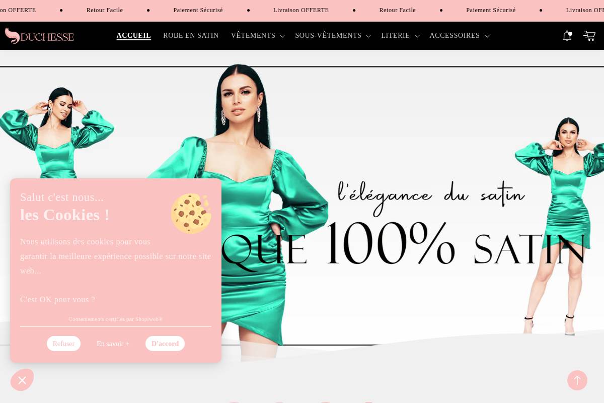 duchesse-satin.com homepage screenshot