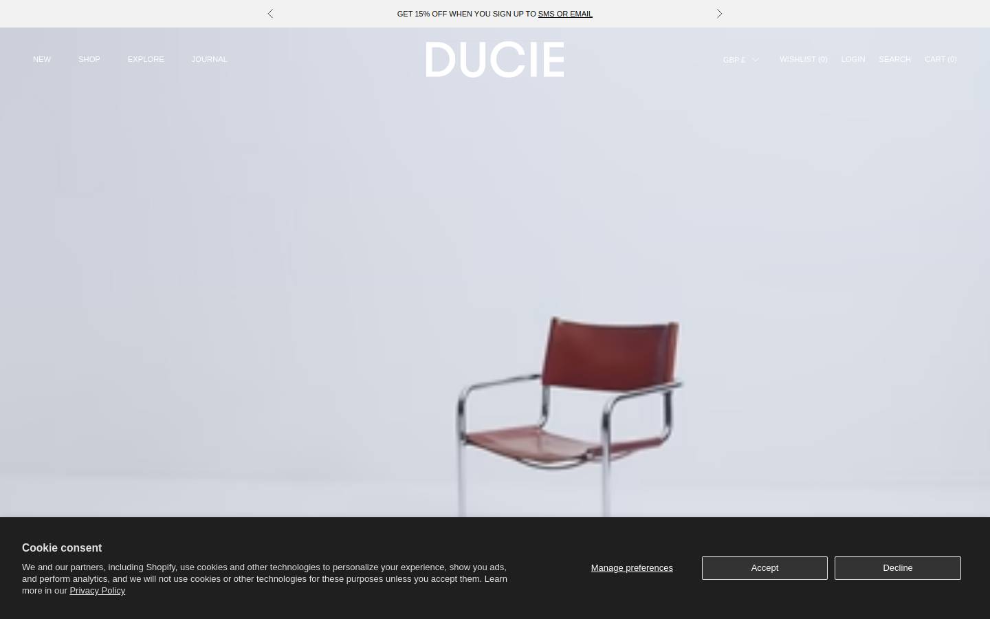 DUCIE homepage screenshot