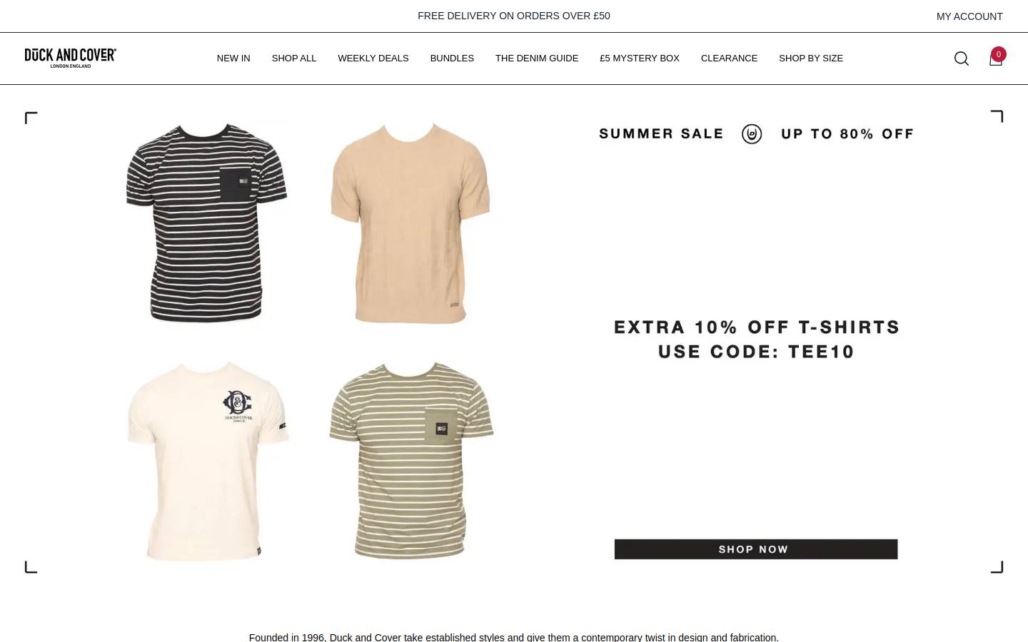 Duck and Cover homepage screenshot