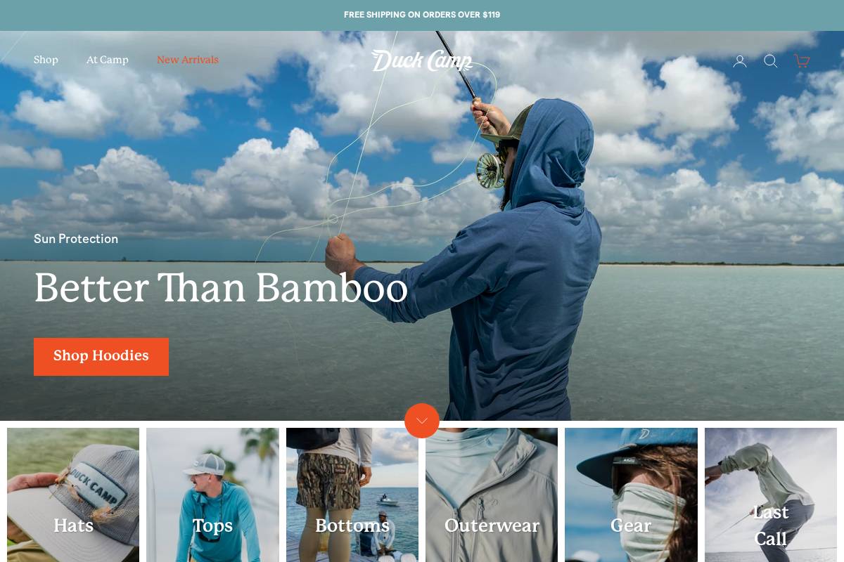 Duck Camp homepage screenshot