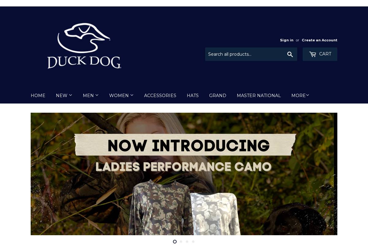 duckdogclothing.com homepage screenshot
