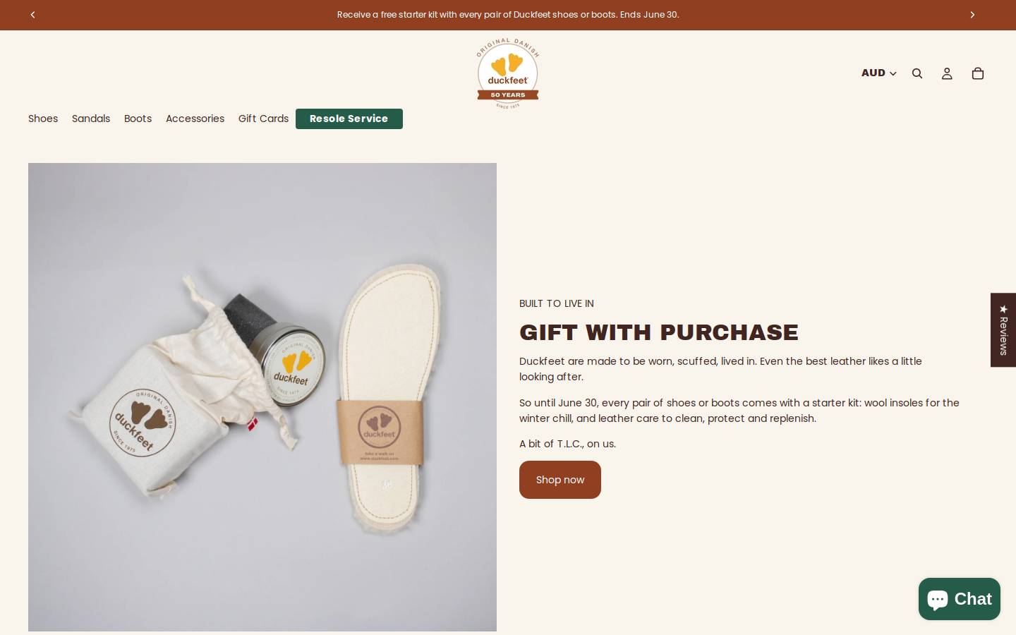 duckfeet.com.au homepage screenshot
